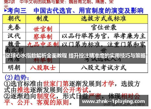 足球心水指数解析全面教程 提升投注精准度的实用技巧与策略 足球心水指数解析全面教程 提升投注精准度的实用技巧与策略